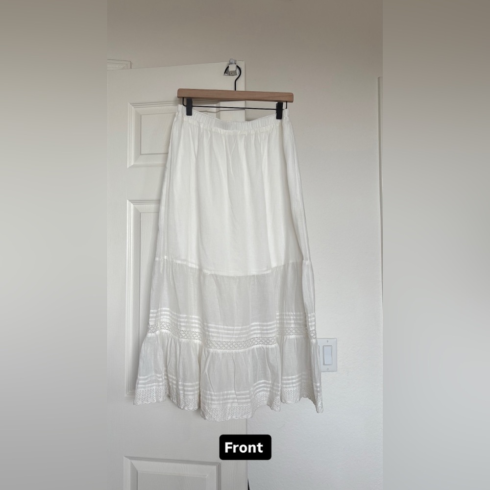 Tuscan White Midi Skirt